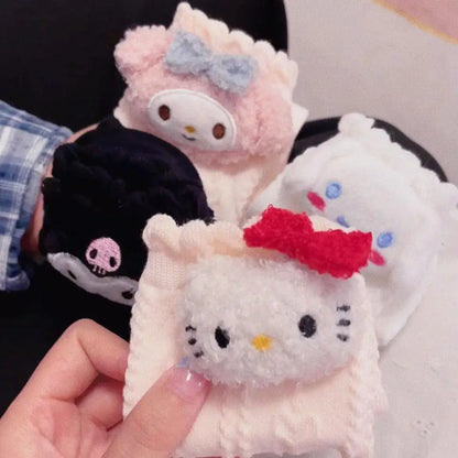 Anime Kawaii Hello Kitty Long Cotton Socks Cute My Melody Cinnamoroll Kuromi Socks Girls Socks Autumn Winter Warm Socks